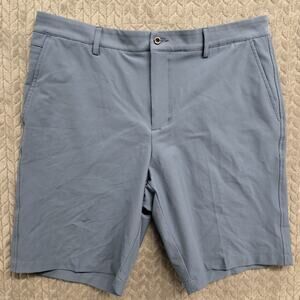 Dunning Golf Player Fit Woven 10" Short Mens 36‎ Solid Blue Performance Chino